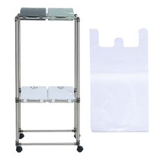 리빙해피 클링 스윙 분리수거함 4p 실속형 + 봉투 100p, 실버 + 그레이 + 피스타치오 + 화이트, 1세트