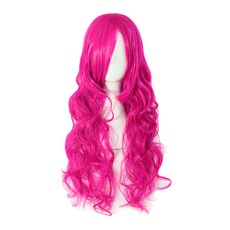 스윗리빙 롱플로어 할로윈 축제 가발, 하프웨이브핑크