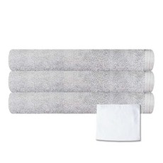 Songwol 松月 30支棉素色浴巾 淺灰色 3入+飯店專用方巾, 混色, 1組