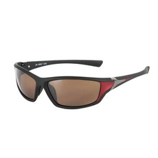 Real Method 運動型偏光釣魚眼鏡 JA0007, 鏡片（棕色+淺銀色鏡面），鏡框（啞光黑）, 1個