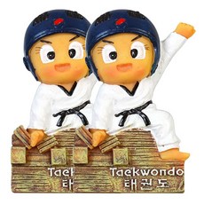 예다온 공예소품 메모자석 태권도1, 혼합 색상, 2개입