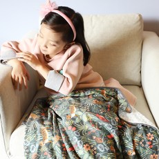 bebe chouette 森林動物園超細纖維毯, 卡其色