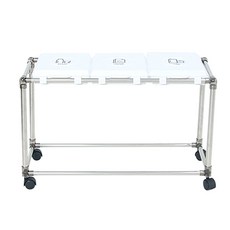 LIVING HAPPY 迷你分類回收架 3格+專用分類貼紙, 分離箱（銀色+白色），貼紙（TEXT黑色）, 1組