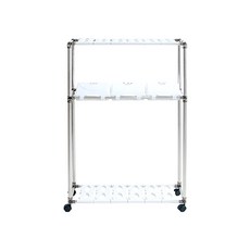 LIVING HAPPY Kling 白色搖蓋式分類垃圾桶 3入 2層 + 分類垃圾桶專用貼紙, 分類垃圾桶(銀色 + 白色), 貼紙(TEXT 黑色), 1套