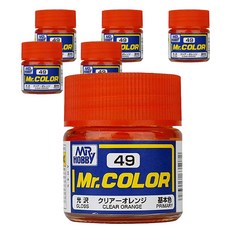 MR. HOBBY GSI 軍牌 塑膠模型 亮漆 瓶 C-049 6入, 透明橘(亮光), 10ml