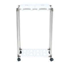 LIVING HAPPY 2格回收分類架 白色+回收標示貼紙, 分離箱（銀色+白色），貼紙（TEXT黑色）, 1套