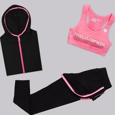 NAYA STYLE 女款瑜珈連帽拉鍊外套+運動內衣+假兩件運動褲