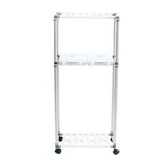 LIVING HAPPY Kling 白色雙層分類回收桶 2入 + 分類回收桶專用貼紙, 分類回收桶(銀色 + 白色), 貼紙(文字 黑色), 1套