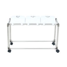 LIVING HAPPY 移動式分類垃圾袋掛架 垃圾蓋 3入+分類貼紙, 1組, 分類架(銀色 白色)+貼紙(黑色字體)