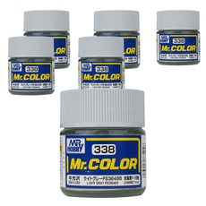 GSI 군제 락카병 프라모델 도료 C-338 6개입, 라이트그레이(반광)