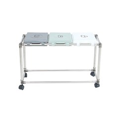 LIVING HAPPY Kling 迷你分類垃圾桶 3入 + 分類垃圾桶專用貼紙, 分類垃圾桶(銀色 + 灰色 + 開心果色 + 白色), 貼紙(文字 黑色), 1套