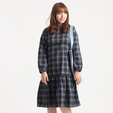 엄짱 레블체크 수유 원피스