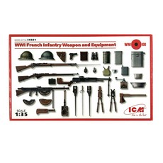 ICM 塑料模型 1/35 次世界大戰法國步兵武器和裝備, 1個