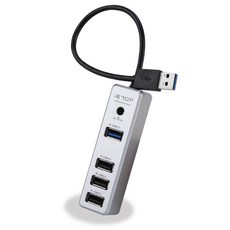 iETOP 4埠外接電源USB 3.0集線器 U32-09, 銀色