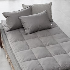 라뽐므 순면 구스 토퍼매트리스 4kg + 커버 세트, 다크그레이