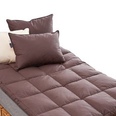 라뽐므 순면 구스 토퍼매트리스 4kg + 커버 세트, 월넛