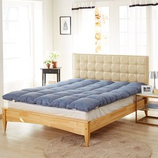 라뽐므 순면 구스 토퍼매트리스 6kg + 커버 세트, 연블루