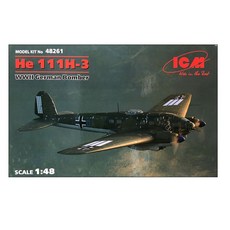 ICM塑膠模型 1/48 He 111H-3 二戰德國轟炸機, 1個