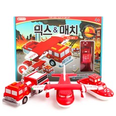 자석나라 믹스&매치 자석블럭 소방차set, 혼합 색상, 1개