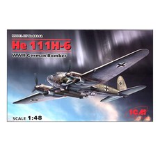 ICM塑膠模型 1/48 He 111H-6 WW2德國轟炸機, 1個