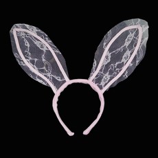 이엘피코리아 레이스 바니 파티용 머리띠, 핑크, 1개