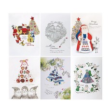 From&To 聖誕卡片 fss203 6種套組, 混合顏色, 1套