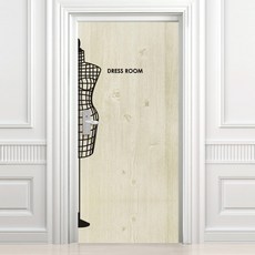 設計師系列玄關門貼紙復古更衣室高級壓花木紋, 淺褐色的