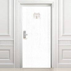 設計門貼玄關門貼紙復古風格VDSH 04高級木頭, 白色的