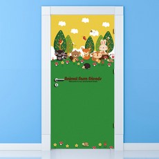 Munky World Front Door Sheet Air Free Animal Farm Friends 02, 混色