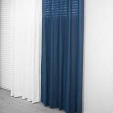 Nasan 窗簾 RS20-2, 雪白、深石板藍