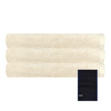 Songwol 松月 Premium Crown 50 浴巾米色 3p + 黑色染色 70, 淺褐色的, 1套