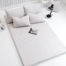 Beau Monde 棉質單層床墊套, 灰色