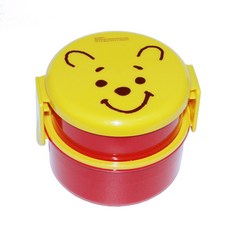 Skater 小熊維尼圓形雙層便當盒, 紅黃色, 1個