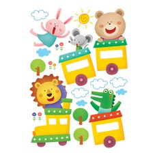 Fantastics 裝飾室內火車旅行重點貼紙, 混合顏色, 48 x 67 cm