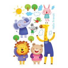 환타스틱스 데코인테리어 스티커 헬로우 프렌즈, 혼합색상, 48 x 67 cm