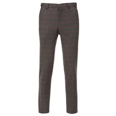 필우드 남성용 모던라이프 매직밴딩 고방체크모직 스판바지 1610