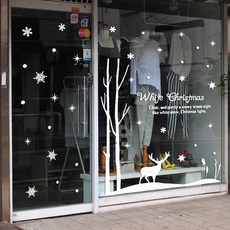 JEJEDECO 聖誕雪花貼紙裝飾 魯道夫花園 小型, 白色