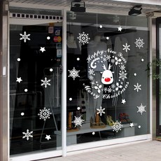 JEJEDECO 聖誕雪花貼紙裝飾 Rudolko Lees, 紅+白