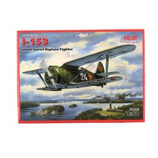 ICM塑膠模型 1/72 I-153 Chaika WW2蘇聯雙翼戰鬥機, 1個