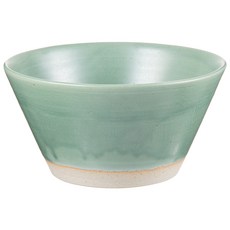 정담은 도자기 무광 브이 면기, 그린, 1개
