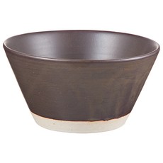 정담은 도자기 무광 브이 면기, 브라운, 1개