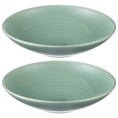 霧面陶瓷盤 M號, 綠色, 2件