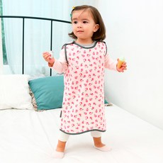 BEBE CHOUETTE 女童款小桃子壓花超細纖維內裡睡眠背心