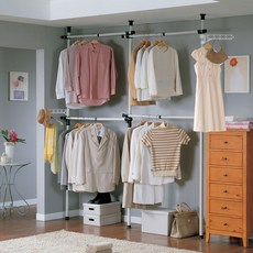 가화홈시스 4단 옷걸이 팔행거, 아이보리 + 검정