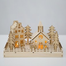 Mashi Marigold 電池式燈泡 木屋村莊, 混色, 1個