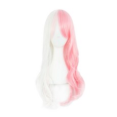 브릿지컬 할로윈 축제 파티가발, 화이트핑크, 1개