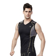 GearX 男款四季V領無袖運動背心