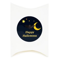 Donna&deco 迷你半月盒 白色30入 + 可愛萬聖節 happy halloween 蝙蝠 4.5公分貼紙 30入, 1套