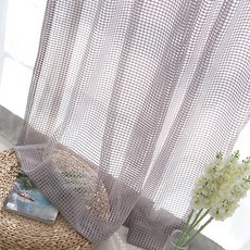 Apoaroom 基本款鬆餅格紋內層窗簾, 米色
