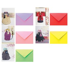 From&To 傳統服飾造型卡片 5入組, 9號 ftt211-12345, 1組